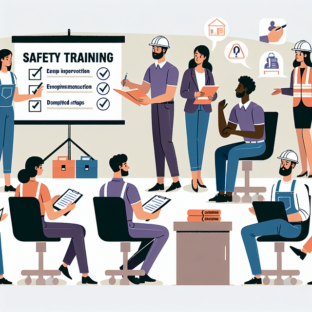 Employees attending a safety training workshop