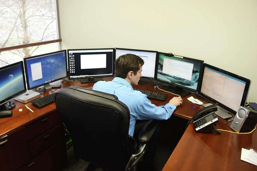 computer professional at work